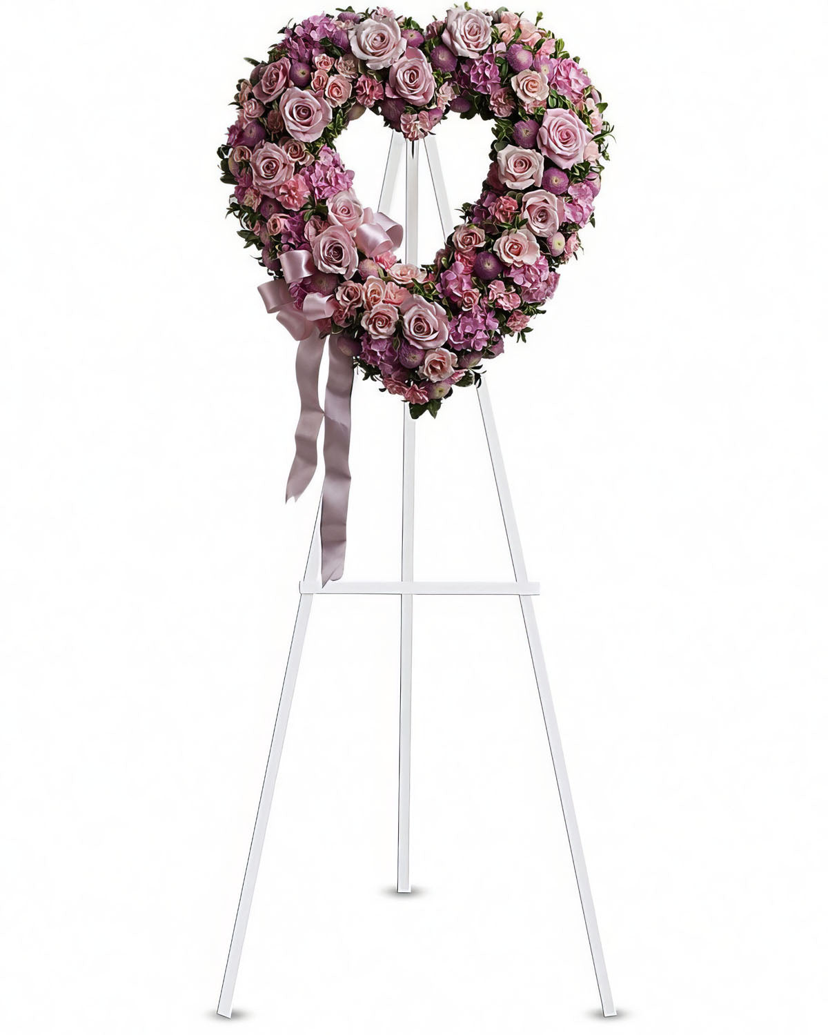Pink Rose Hanging Heart Tribute