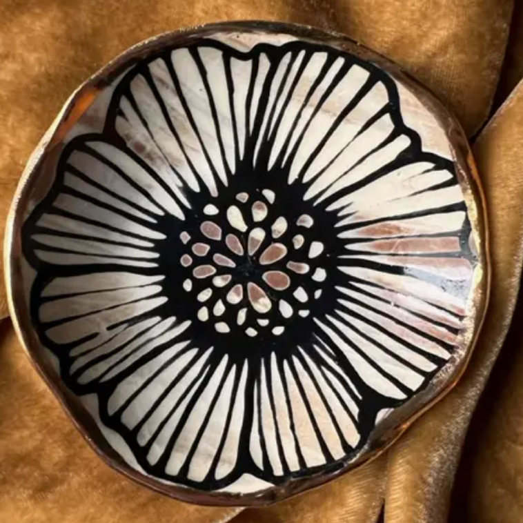 Round Floral Jewelry Dish (4